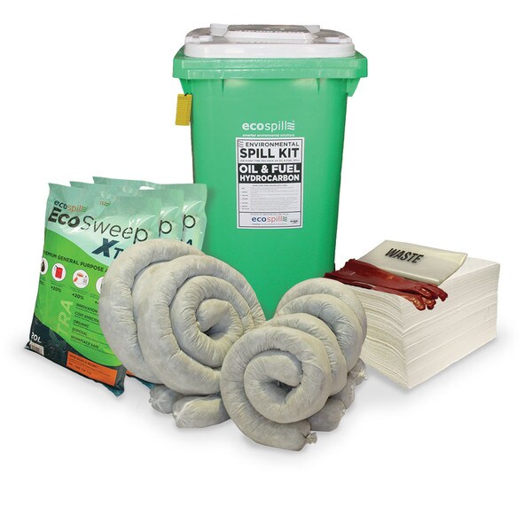 240L Fuel and Oil Spill Kit in Lime Green with White Lid. New National colour standard for spill kits | Ecospill | North QLD | North Queensland | Brisbane | Sydney | Melbourne | Perth
